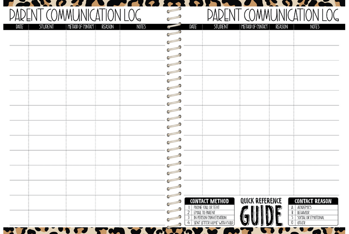 5 Custom Subject Teacher Planner -  LEOPARD RAINBOW