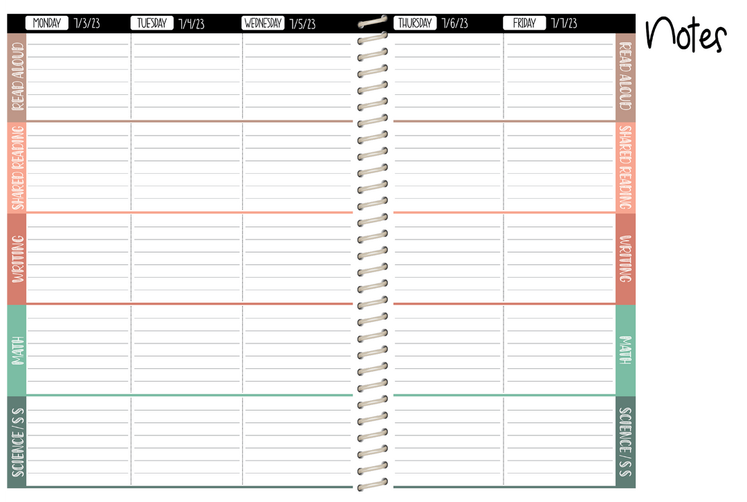 5 Custom Subject Teacher Planner -  PINK TEACHER COWHIDE