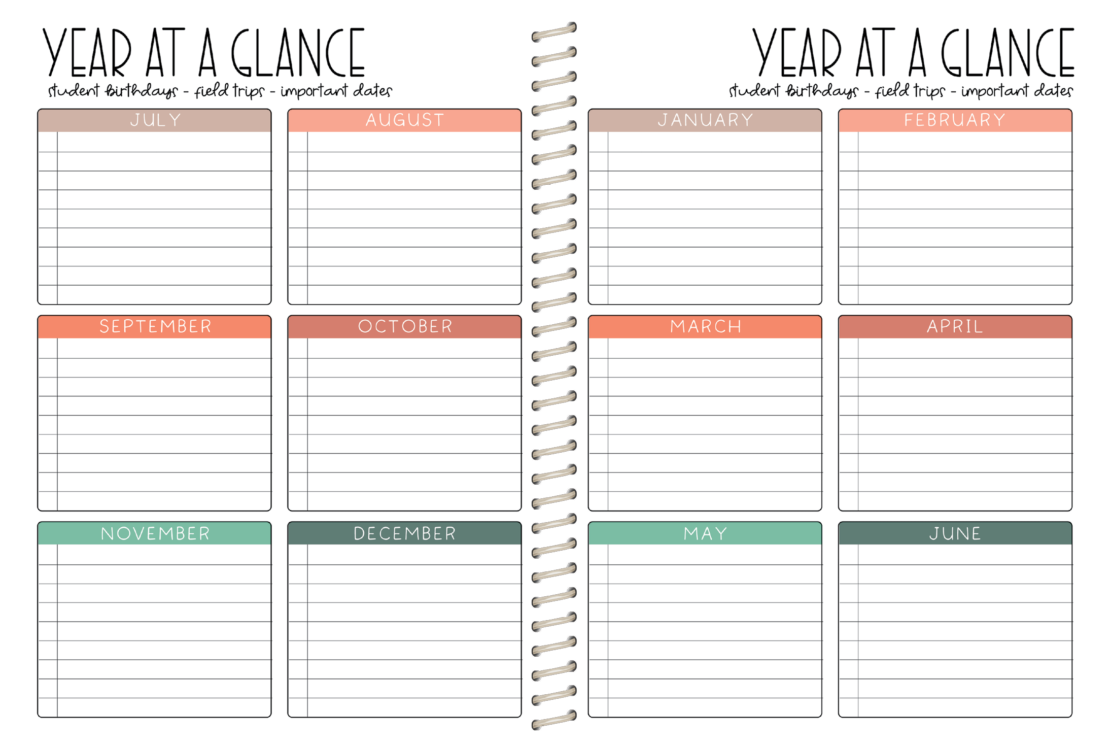 5 Custom Subject Teacher Planner -  PINK AQUA COWHIDE