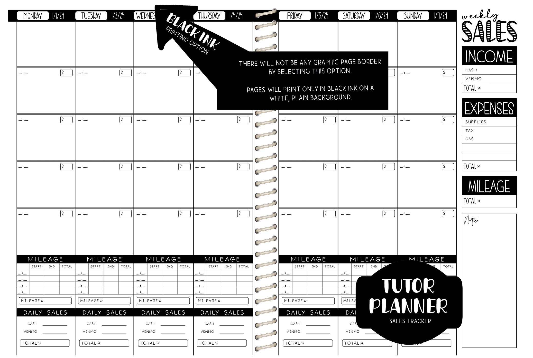 The Tutor Planner - BUFFALO PLAID