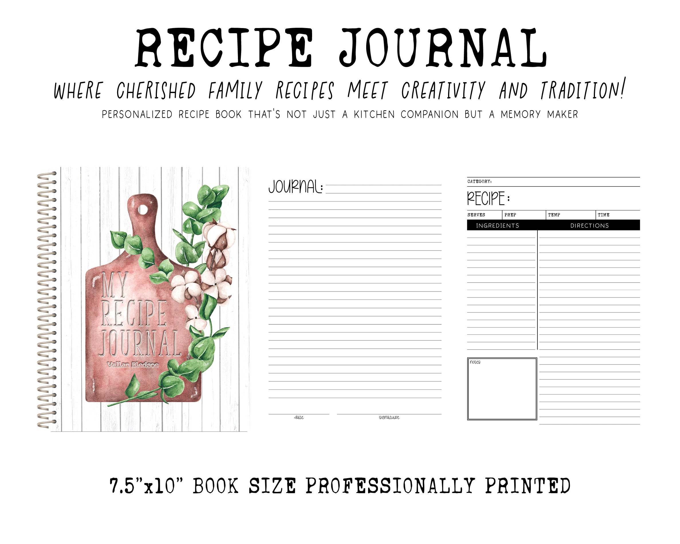 Recipe Journal | COTTON CUTTING BOARD