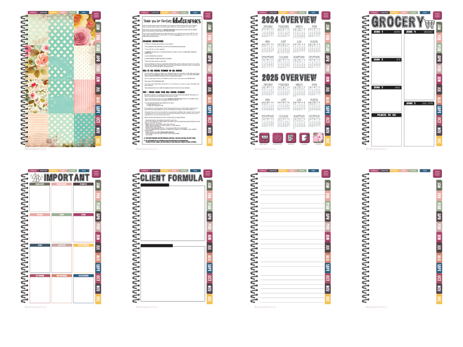 PhoneLife Simple Keepall Digital Planner | BOHO FLORAL 10