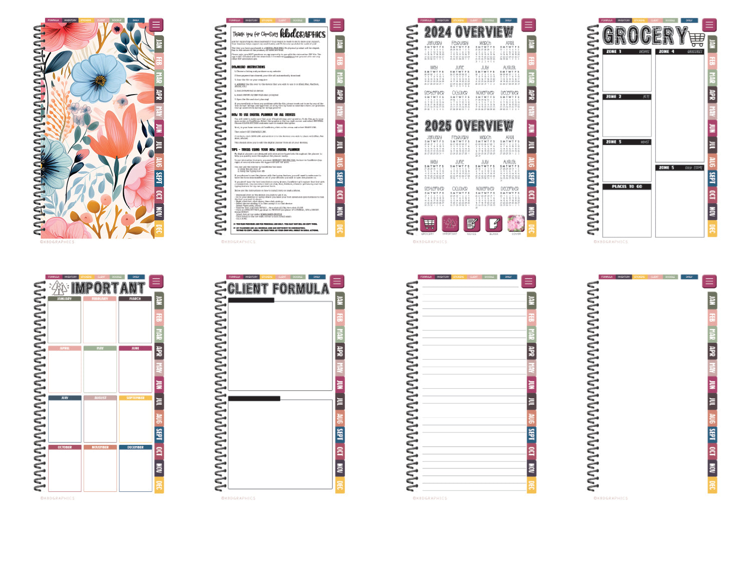 PhoneLife Simple Keepall Digital Planner | BOHO FLORAL 3