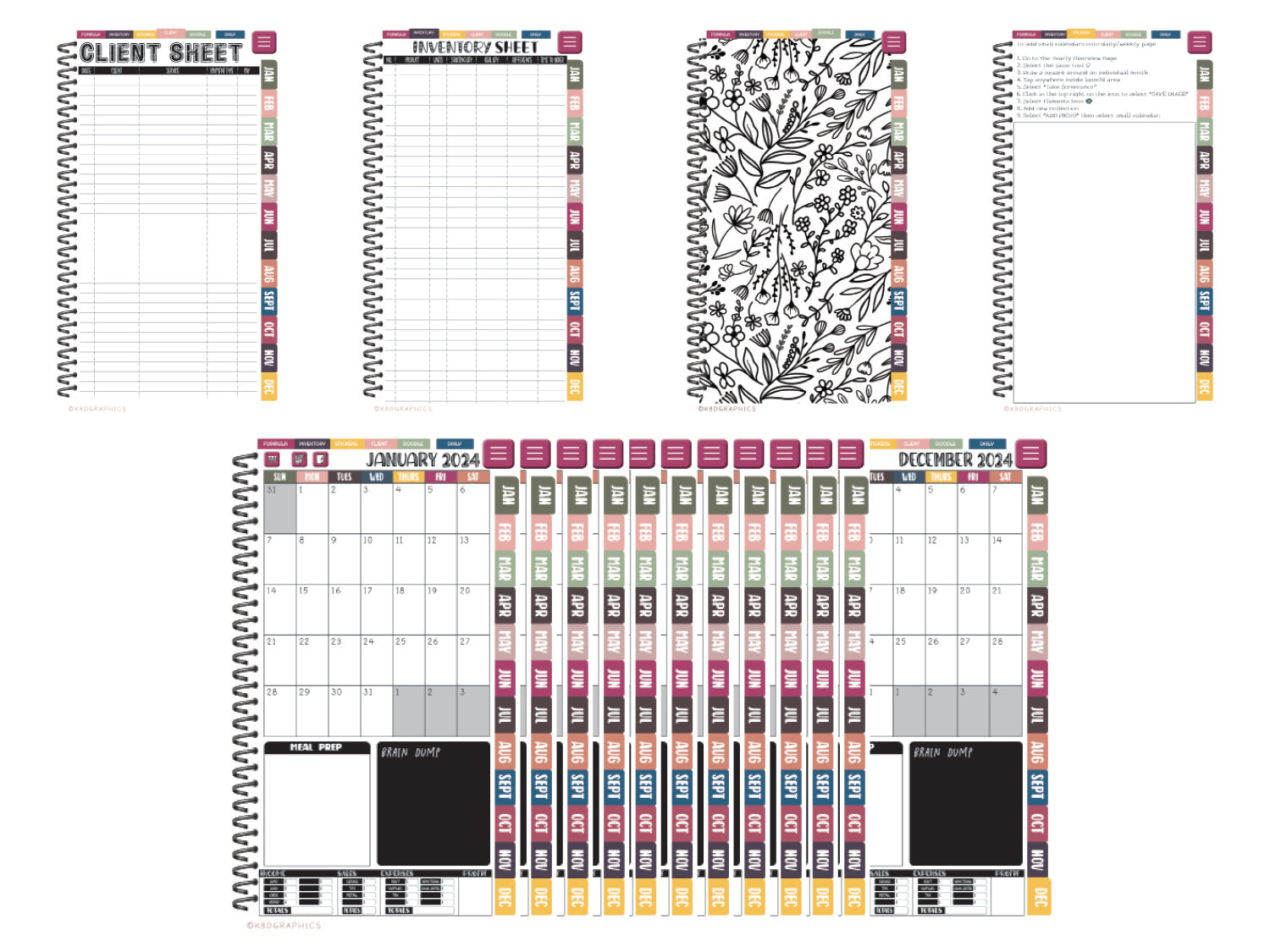 PhoneLife Simple Keepall Digital Planner | BOHO FLORAL 2