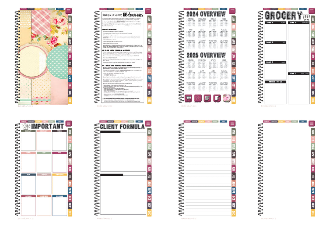PhoneLife Simple Keepall Digital Planner | BOHO FLORAL 9