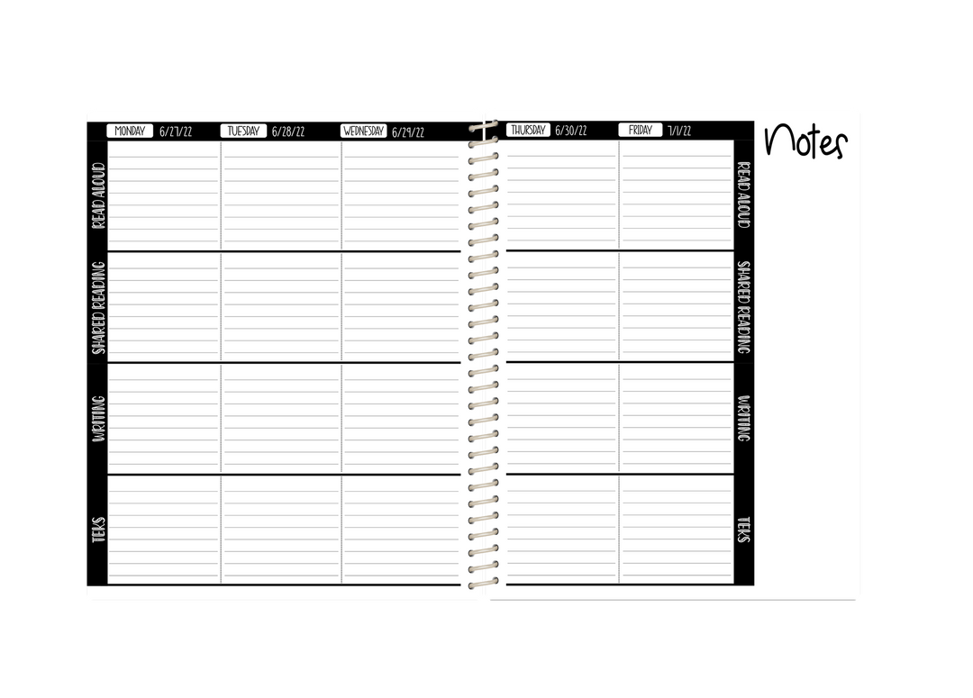 Reading/Writing Teacher Planner -  TYE DYE SUNFLOWER