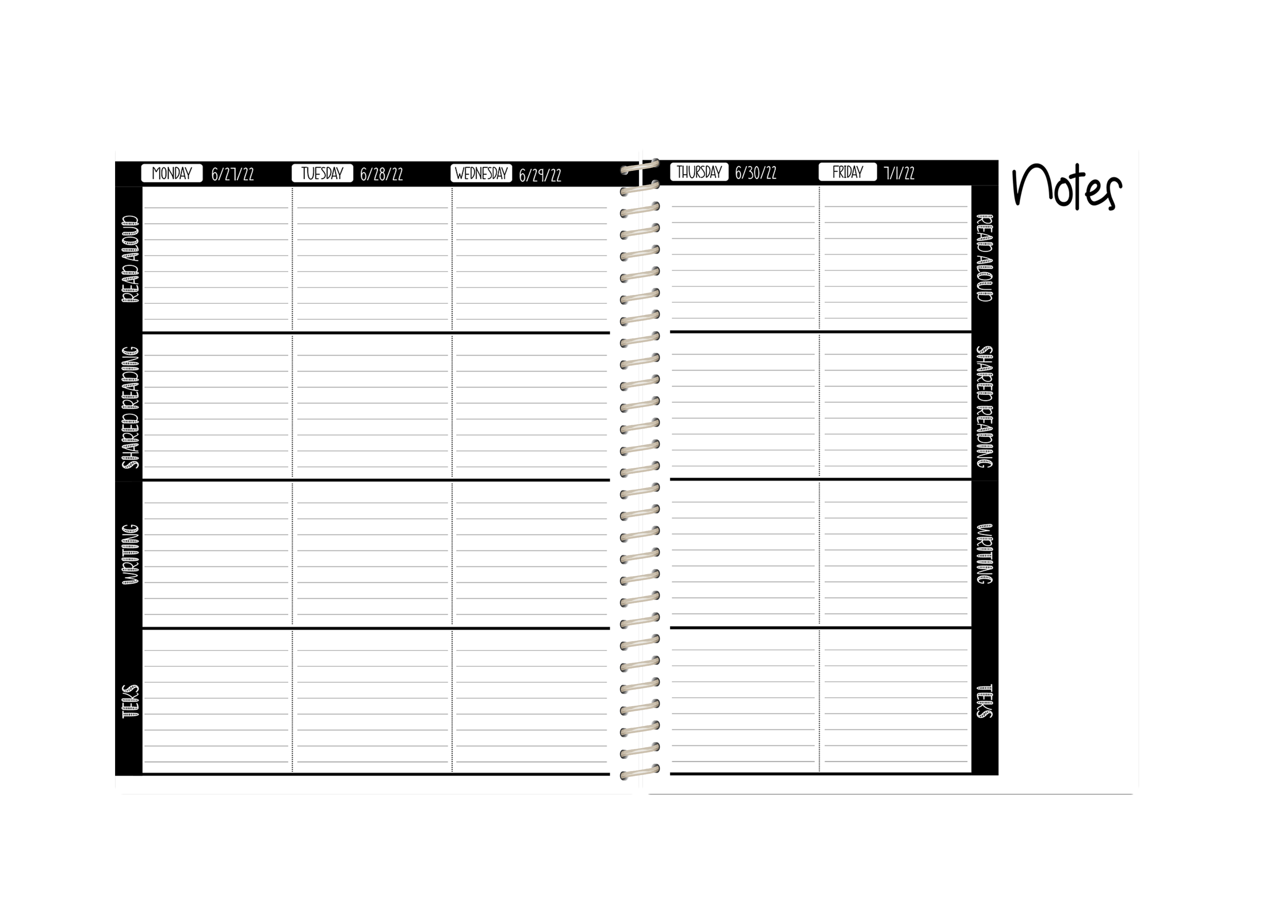 Reading/Writing Teacher Planner -  MONSTERS