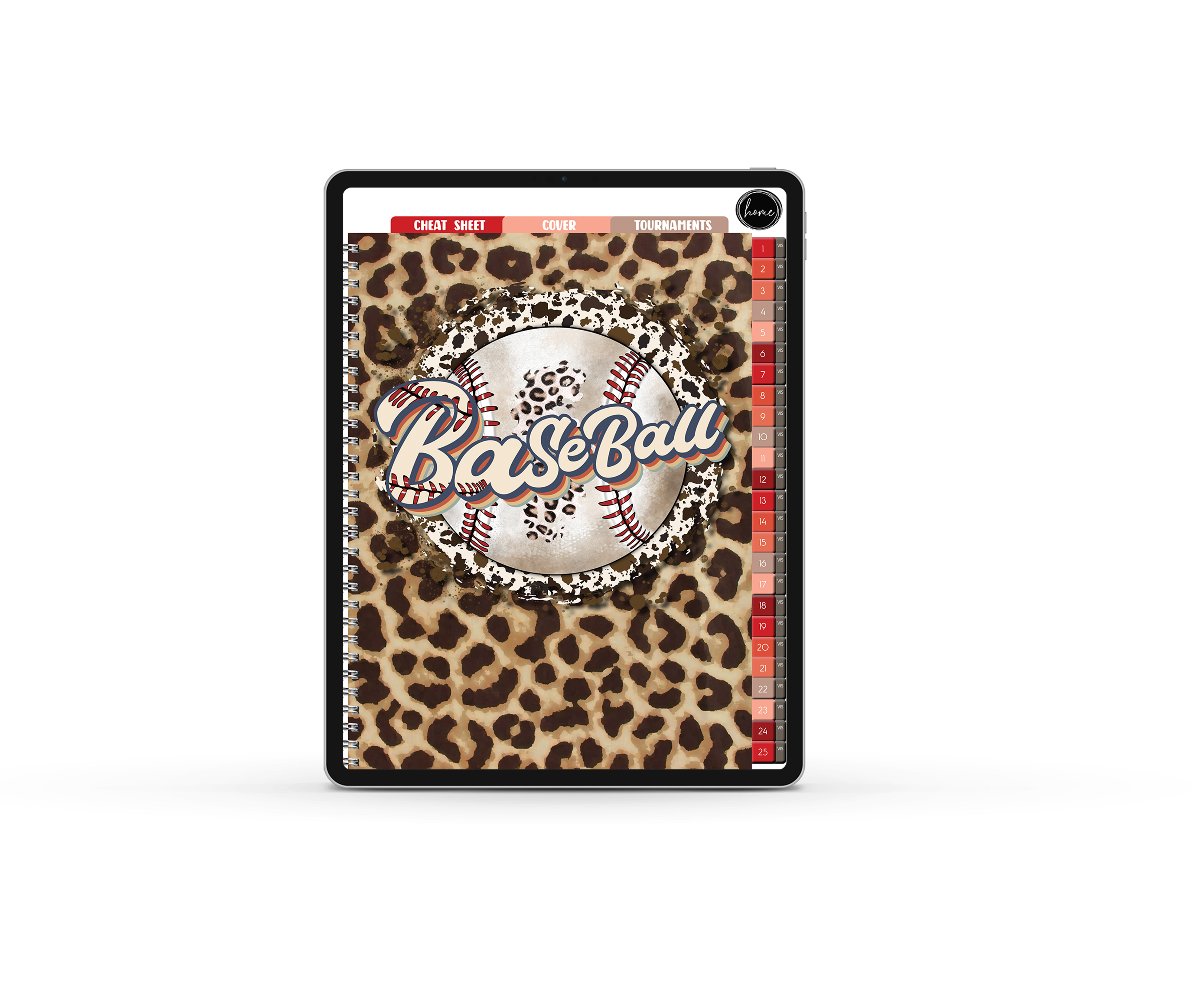 Digital Baseball Scorebook  - RETRO LEOPARD BASEBALL