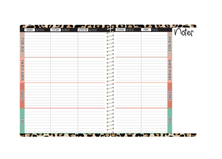 Reading/Writing Teacher Planner -  PINK AQUA COWHIDE