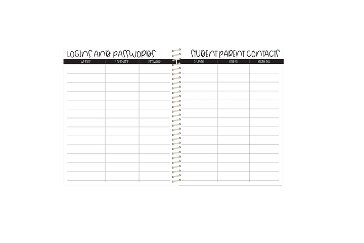 Printed Teacher Planner - Reading/Writing  -  RETRO GRADE LEVEL - 1ST TO 5TH
