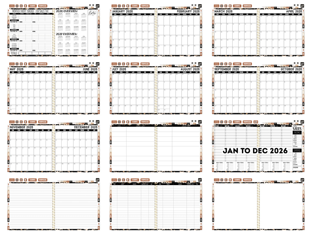 2026 Digital Appointment Book | CHELSEA VS | BLACK GLITTER LEOPARD