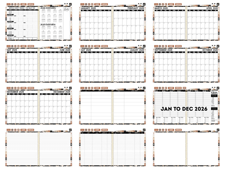 2026 Digital Appointment Book | CHELSEA VS | BLACK GLITTER LEOPARD