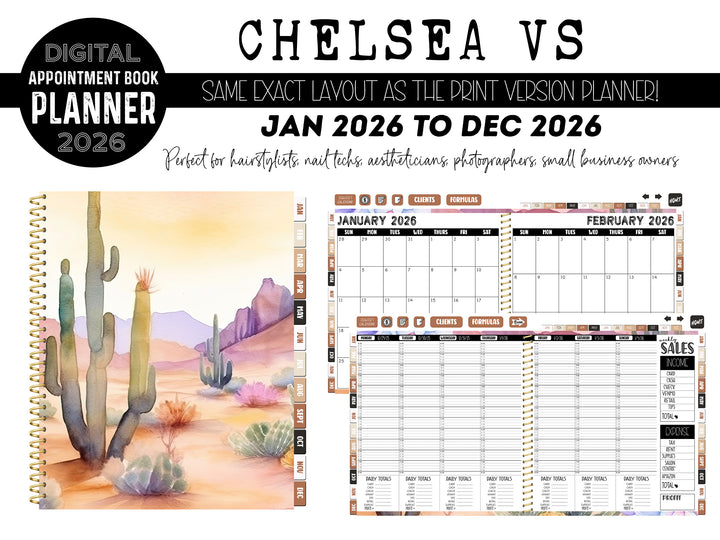 2026 Digital Appointment Book | CHELSEA VS | BOHO DESERT