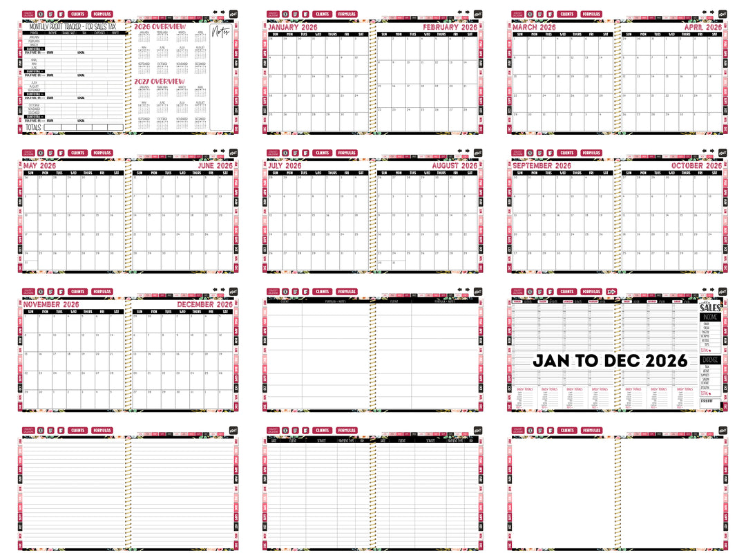 2026 Digital Appointment Book | CHELSEA VS | BW STRIPPED FLORAL
