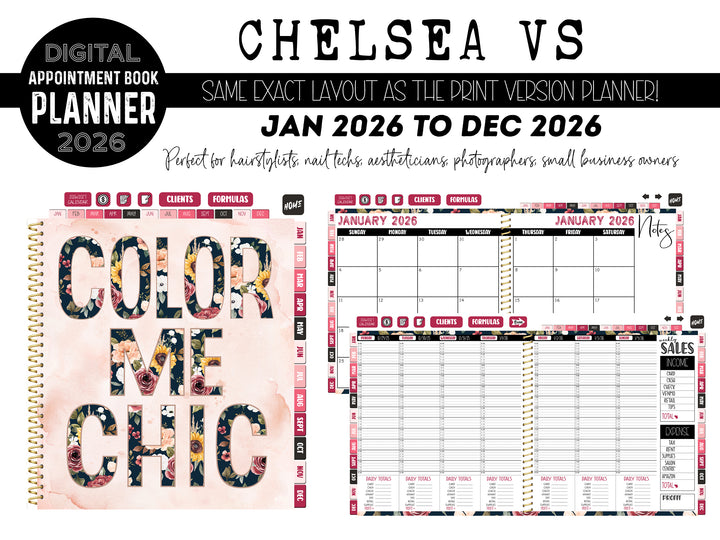 2026 Digital Appointment Book | CHELSEA VS | COLOR ME CHIC