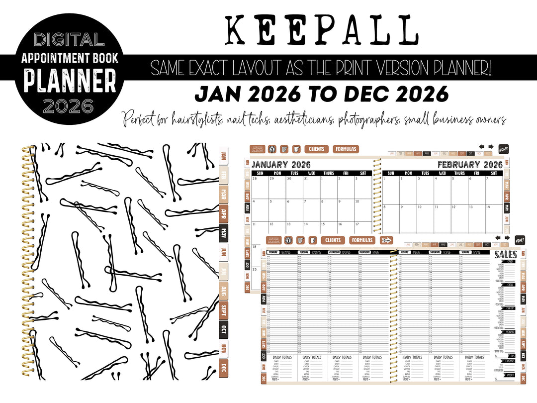 2026 Digital Keepall | INSTANT DOWNLOAD | BOBBY PIN