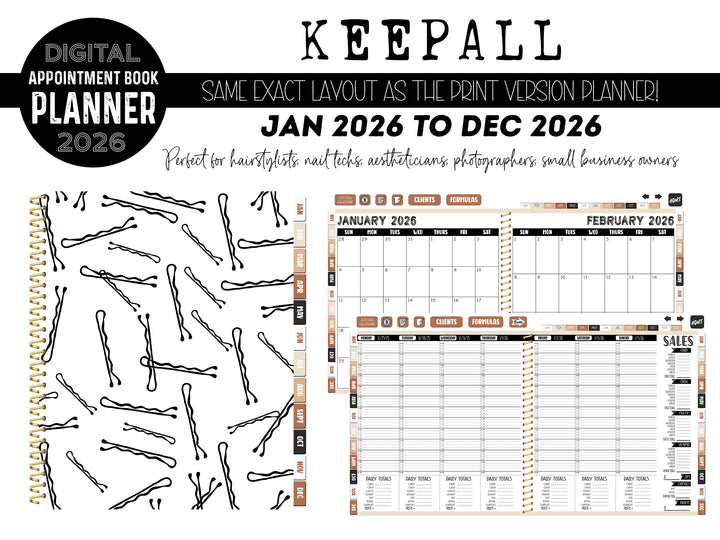 2026 Digital Keepall | INSTANT DOWNLOAD | BOBBY PIN