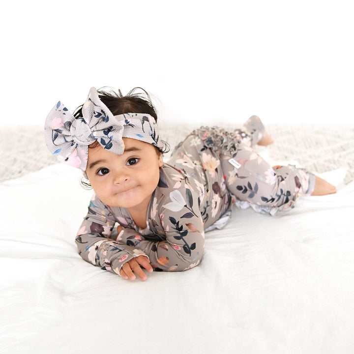 Gigi & Max Newborn Ruffle Zip Bamboo Onesie - TATUM