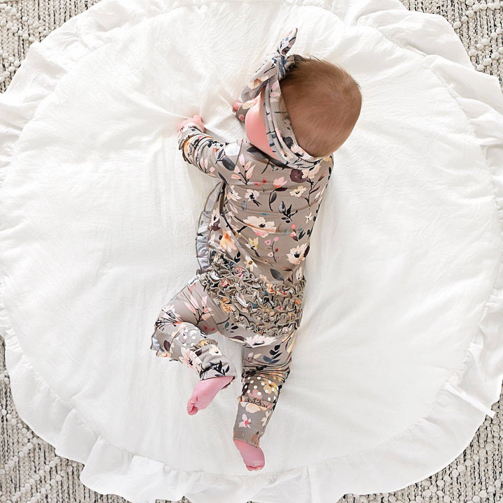 Gigi & Max Newborn Ruffle Zip Bamboo Onesie - TATUM