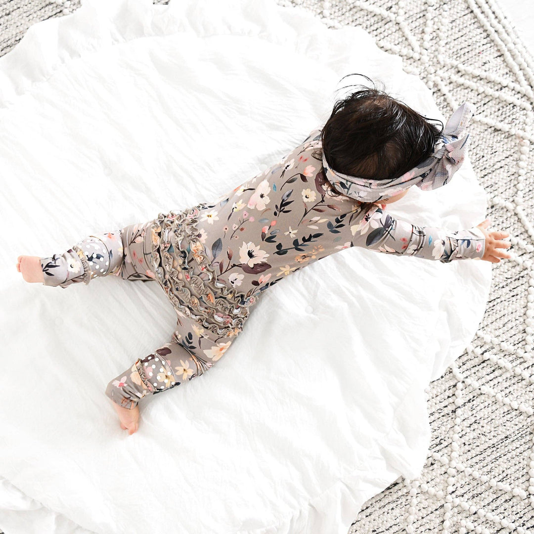 Gigi & Max Newborn Ruffle Zip Bamboo Onesie - TATUM