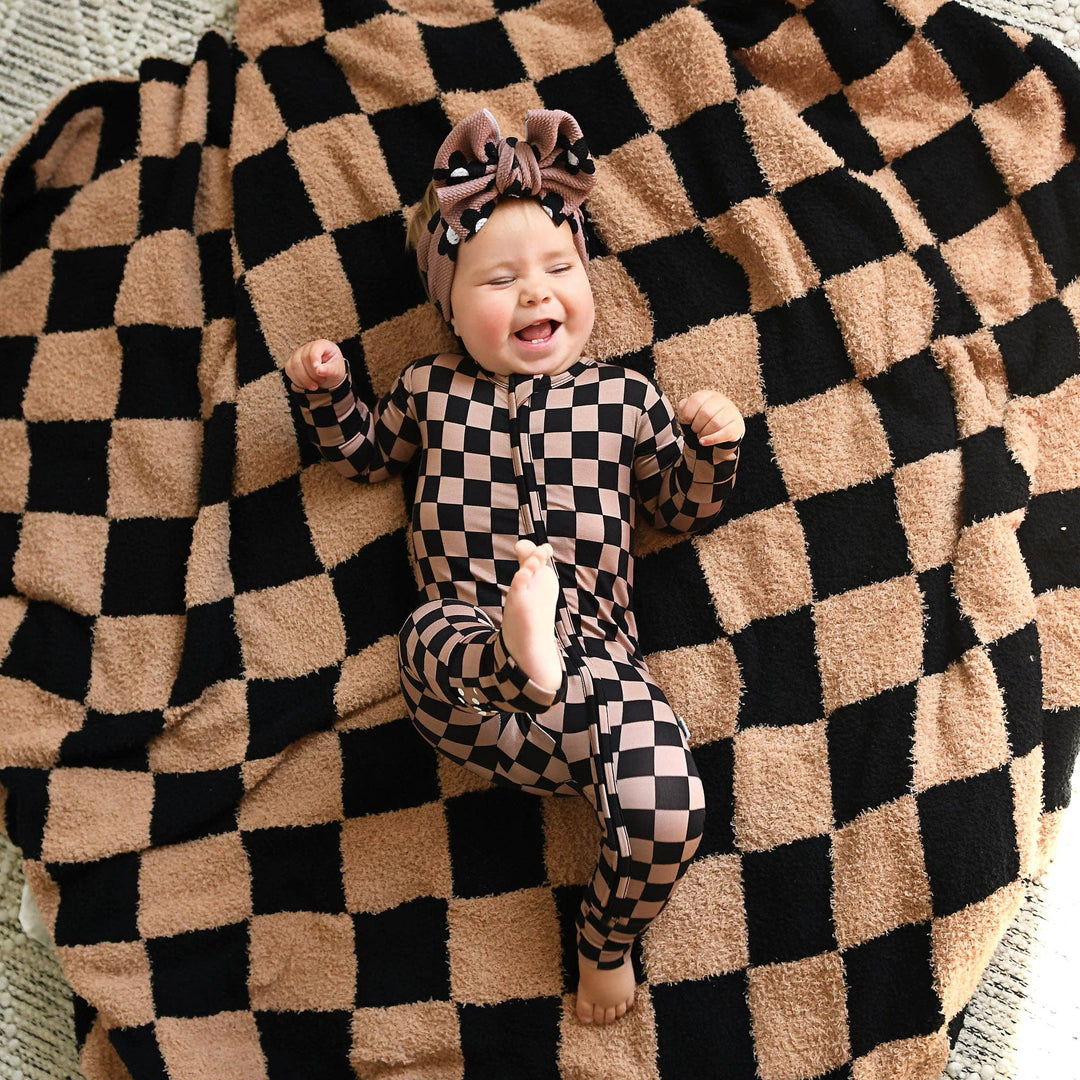 Gigi & Max Newborn Ruffle Zip Bamboo Onesie - BENTLEY