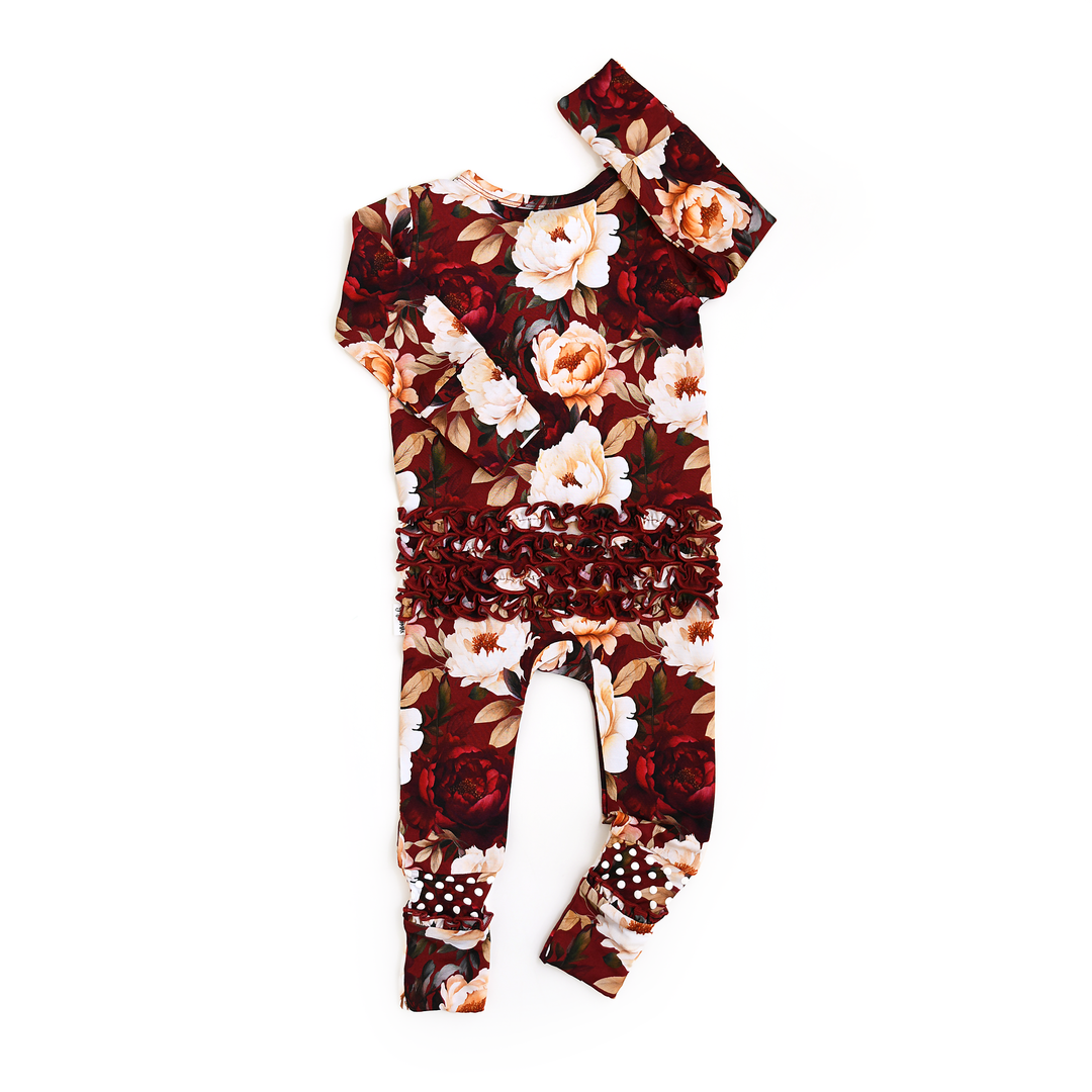 Maya Gigi & Max Newborn Ruffle Zip Bamboo Onesie