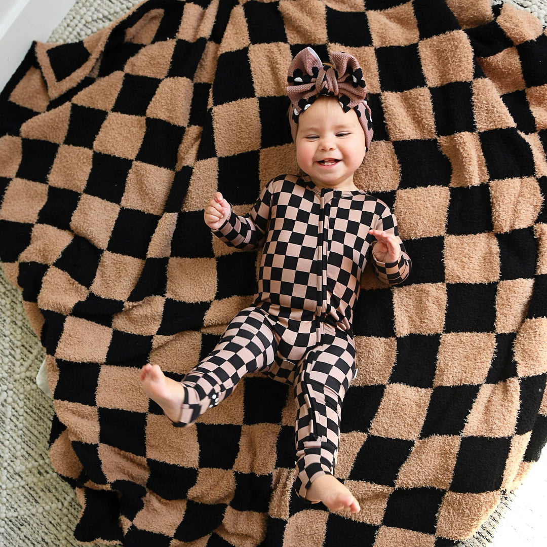 Gigi & Max Newborn Ruffle Zip Bamboo Onesie - BENTLEY