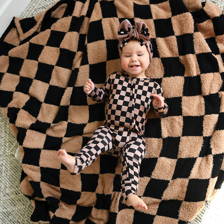 Gigi & Max Newborn Ruffle Zip Bamboo Onesie - BENTLEY