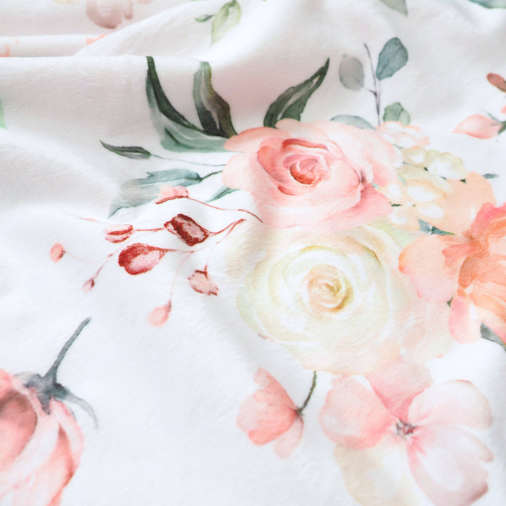 Adult Throw Minky Blanket 50X60- Peach Floral