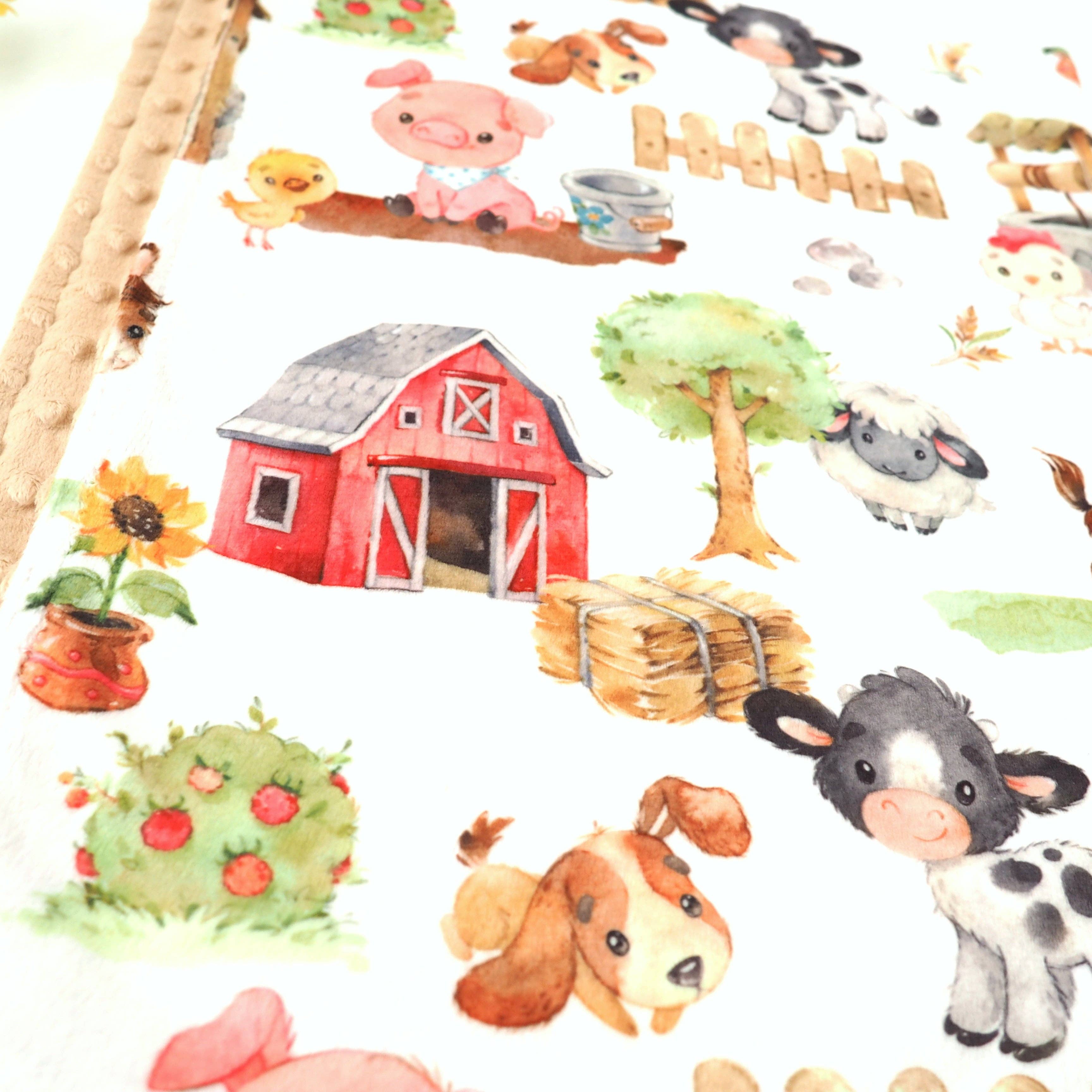 Baby & Toddler Minky Blanket - Farm Animals