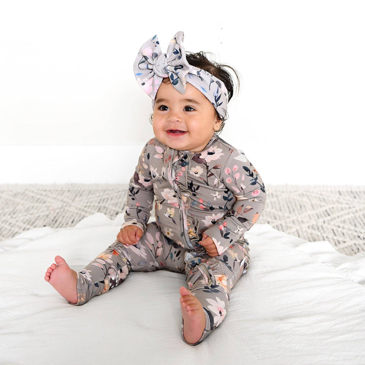 Gigi & Max Newborn Ruffle Zip Bamboo Onesie - TATUM