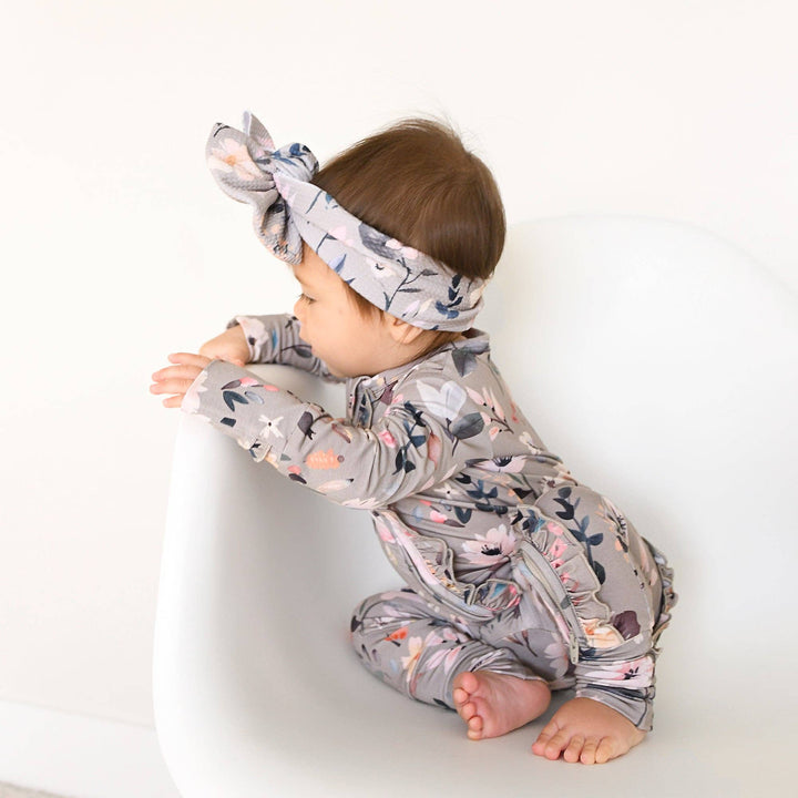 Gigi & Max Newborn Ruffle Zip Bamboo Onesie - TATUM