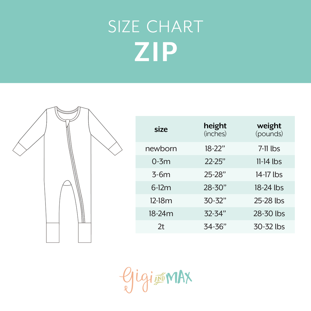 Axel Gigi & Max Newborn Zip Bamboo Onesie