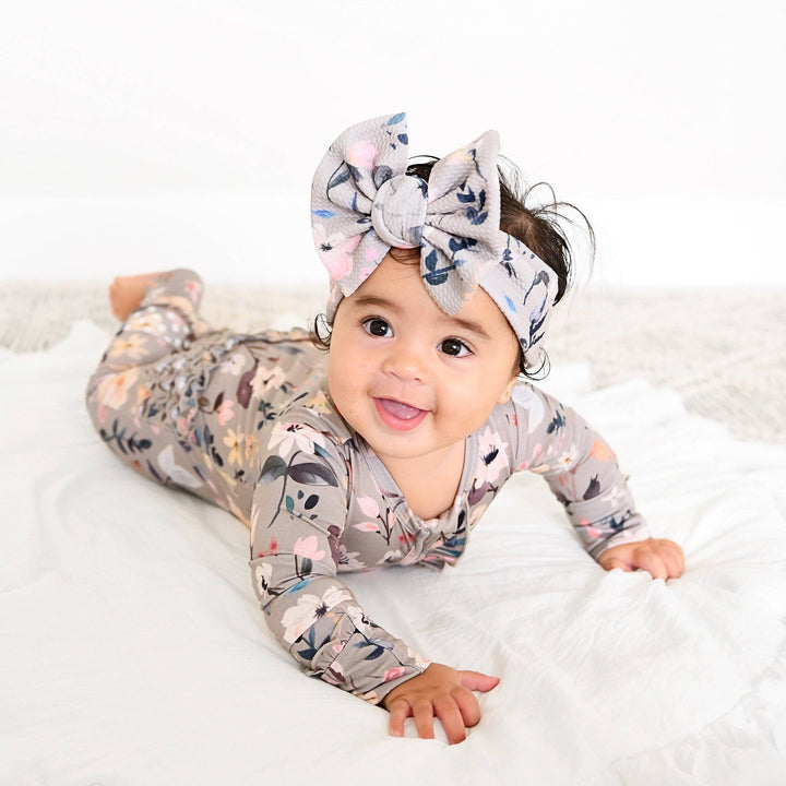 Gigi & Max Newborn Ruffle Zip Bamboo Onesie - TATUM