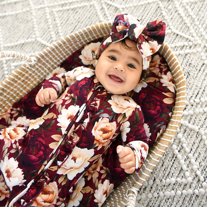 Maya Gigi & Max Newborn Ruffle Zip Bamboo Onesie