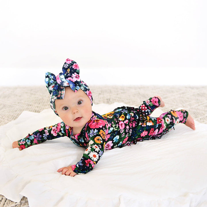 Cassandra Gigi & Max Newborn Ruffle Zip Bamboo Onesie