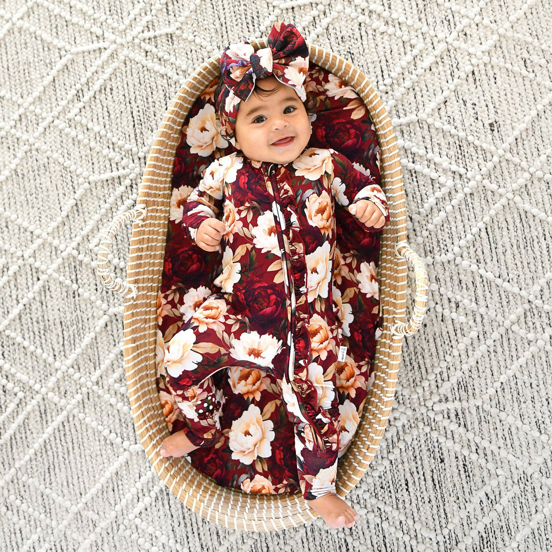 Maya Gigi & Max Newborn Ruffle Zip Bamboo Onesie