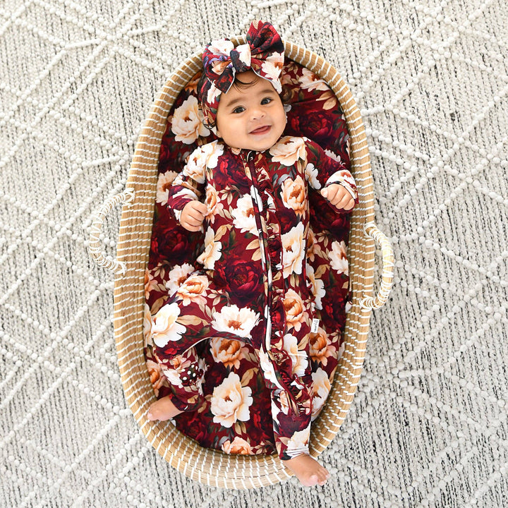 Maya Gigi & Max Newborn Ruffle Zip Bamboo Onesie