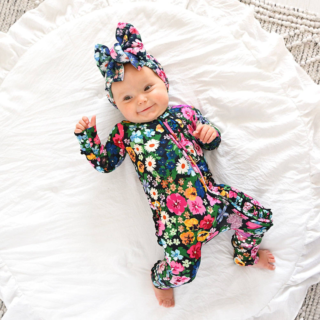 Cassandra Gigi & Max Newborn Ruffle Zip Bamboo Onesie