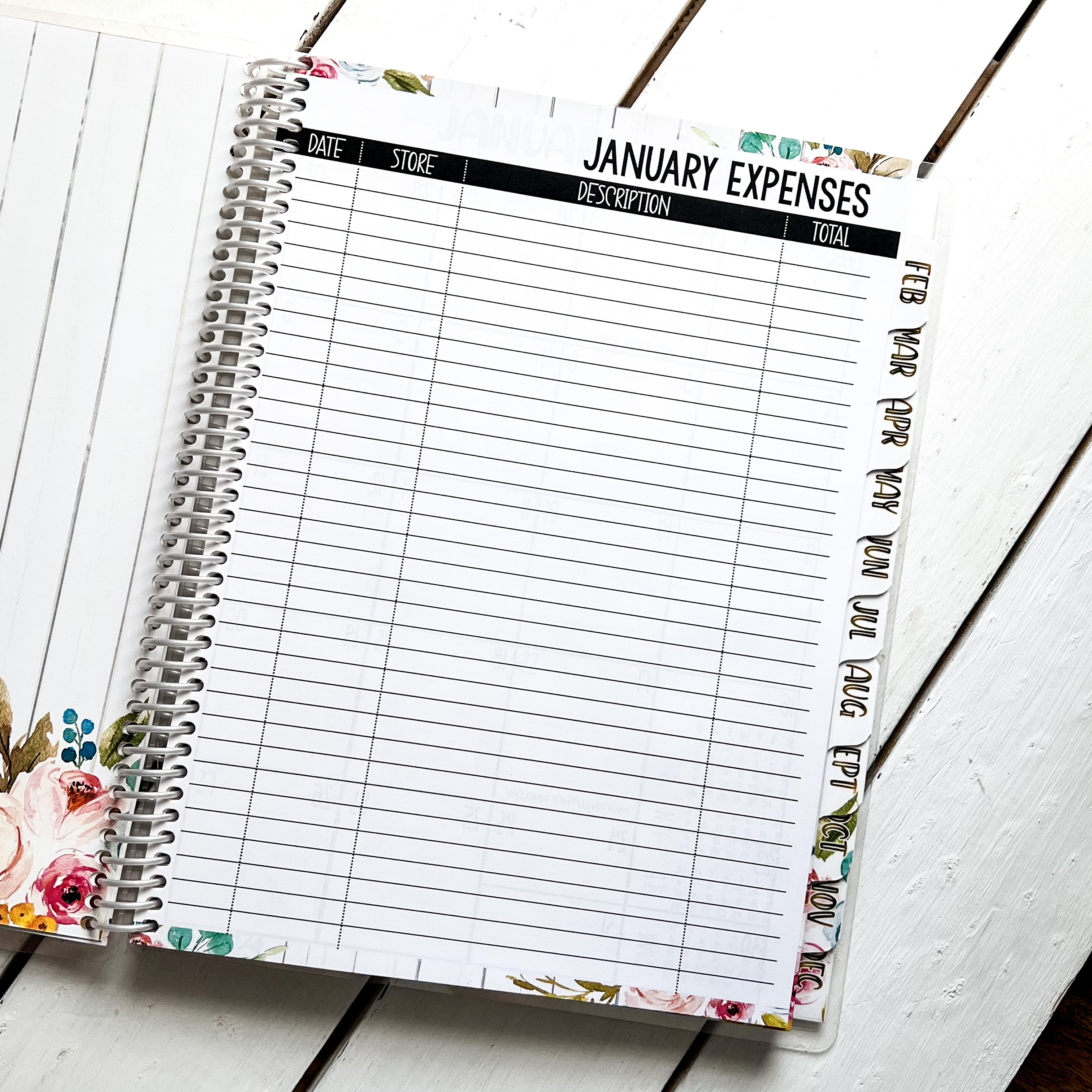 Sales Tracker Appointment Book - FLORAL BOBBY PIN