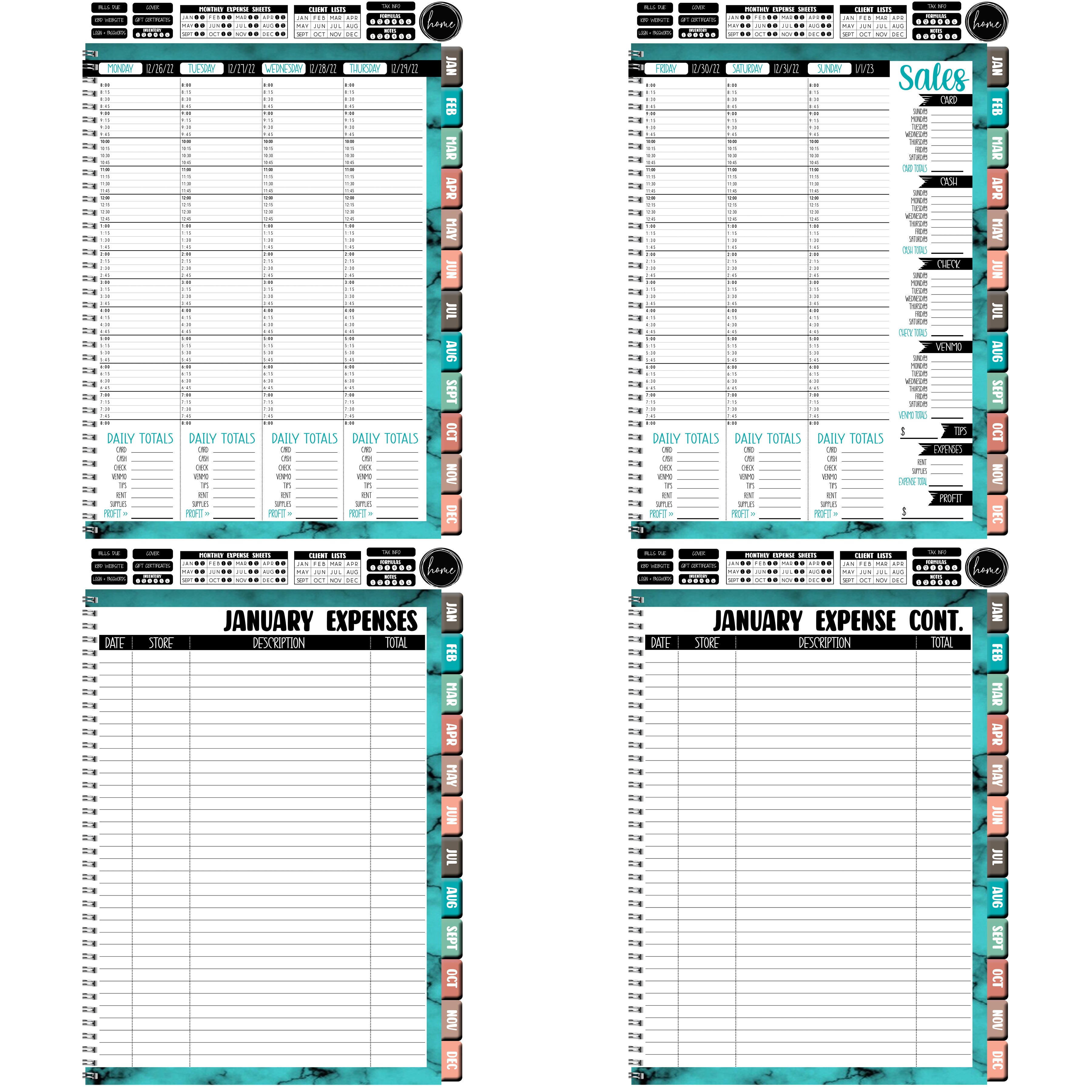 2023 Digital Keepall Appointment Book -  TURQUOISE MARBLE