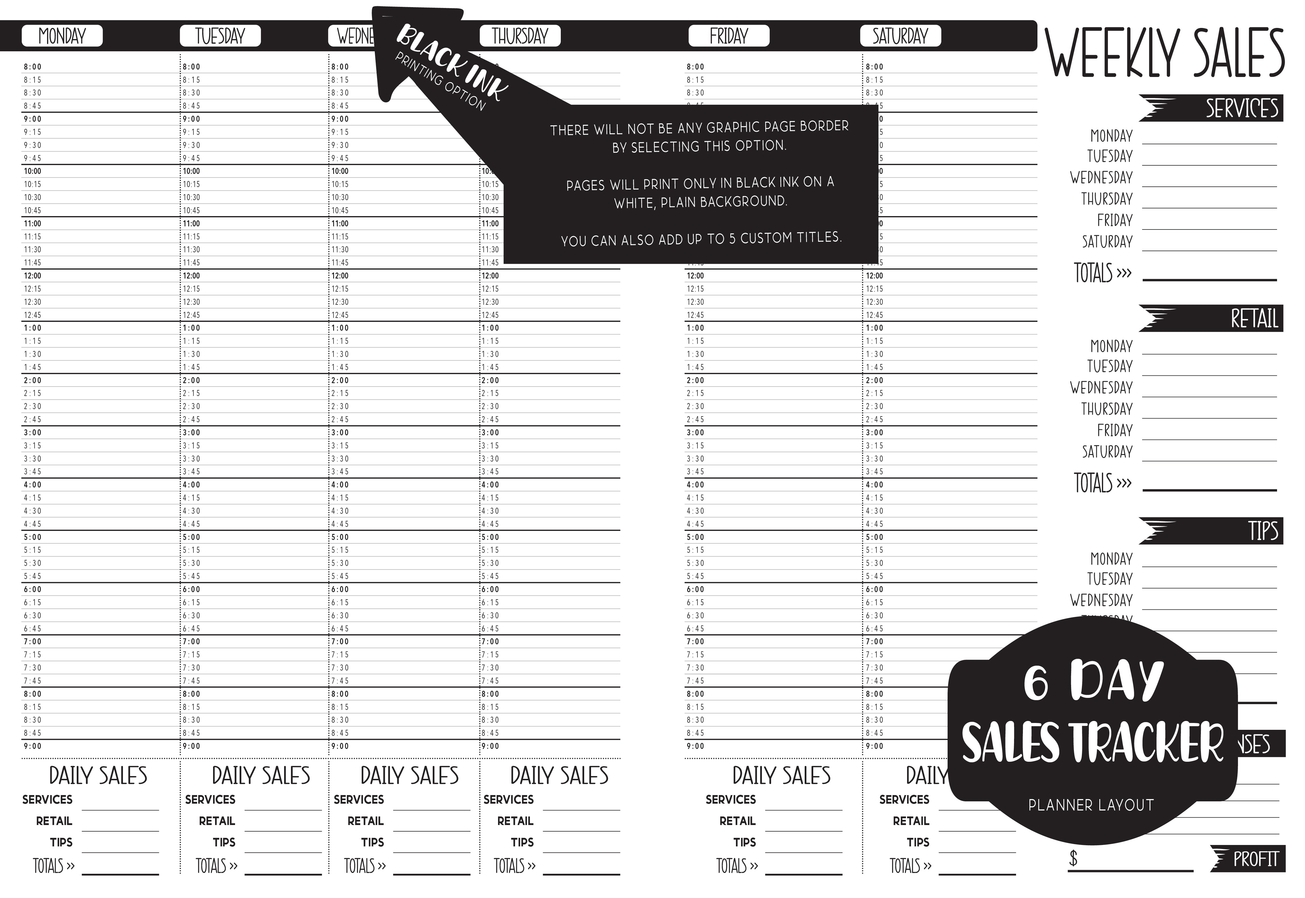 Sales Tracker Appointment Book -  BW STRIPPED GOLD HAIR HUSTLER