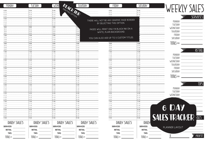 Sales Tracker Appointment Book - NAIL COLLAGE