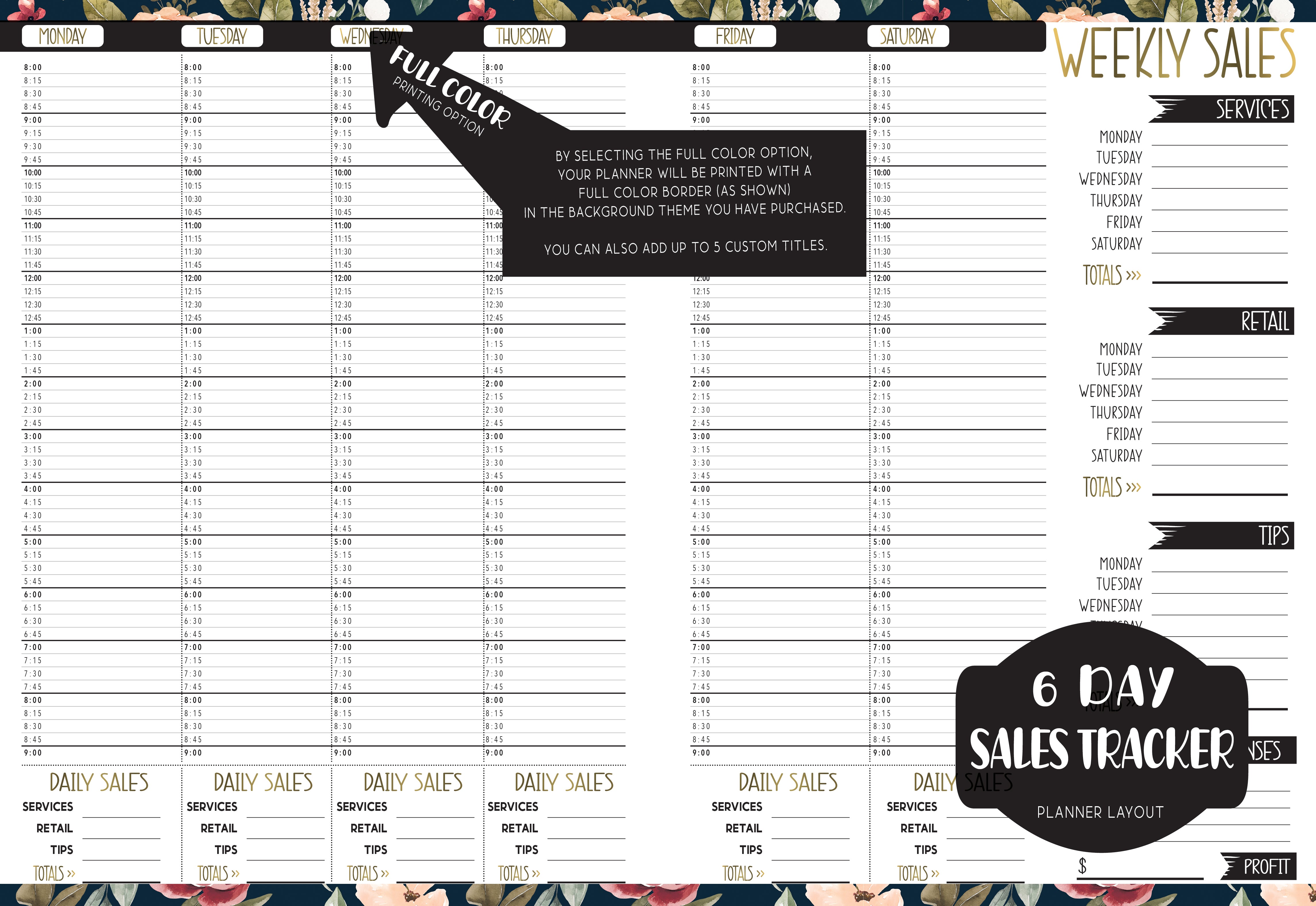 Sales Tracker Appointment Book - COLOR ME CHIC