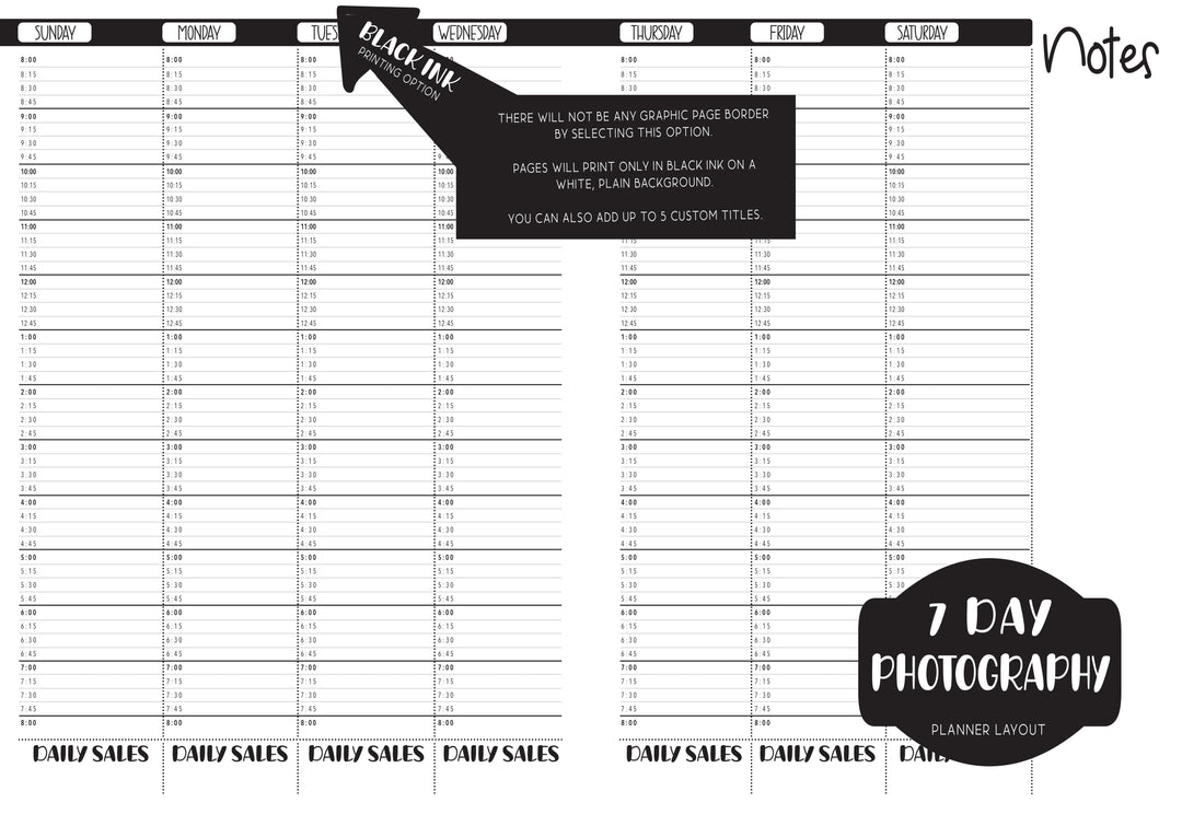 Photography Appointment Book - BLACK GLITTER CAMERA