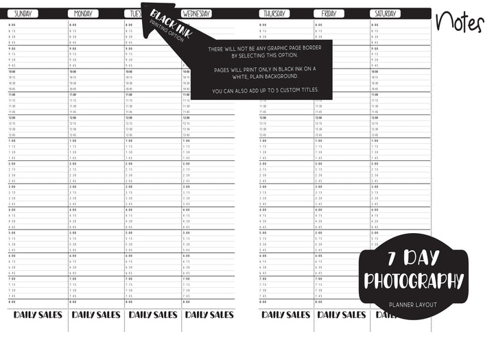 Photography Appointment Book - BLACK GLITTER CAMERA