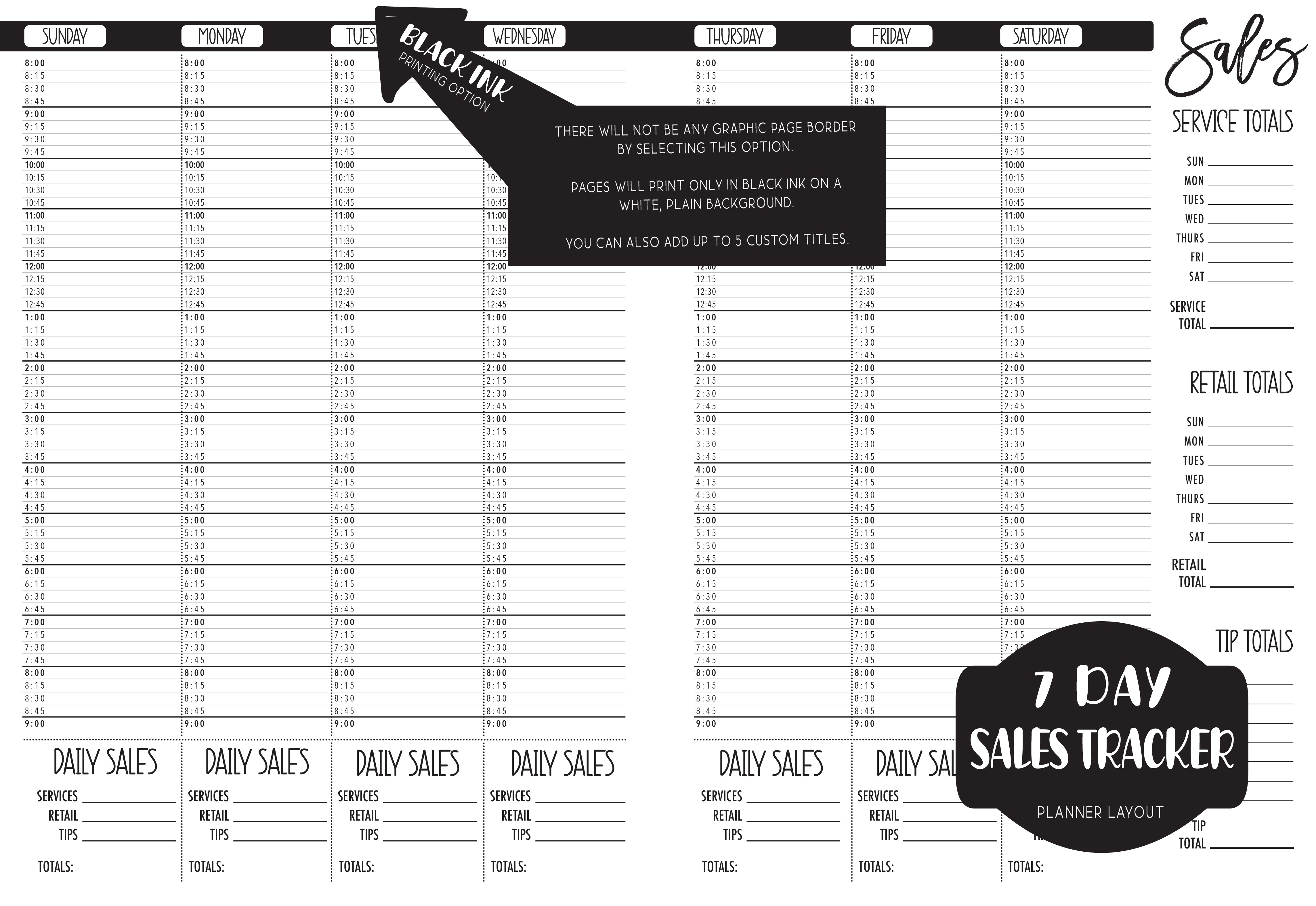 Sales Tracker Appointment Book - BLACK COWHIDE SUNFLOWER