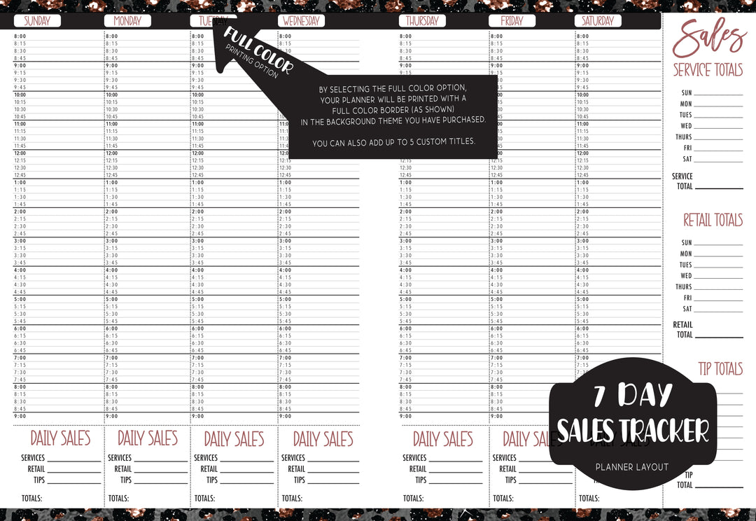 Sales Tracker Appointment Book - LEOPARD DARK