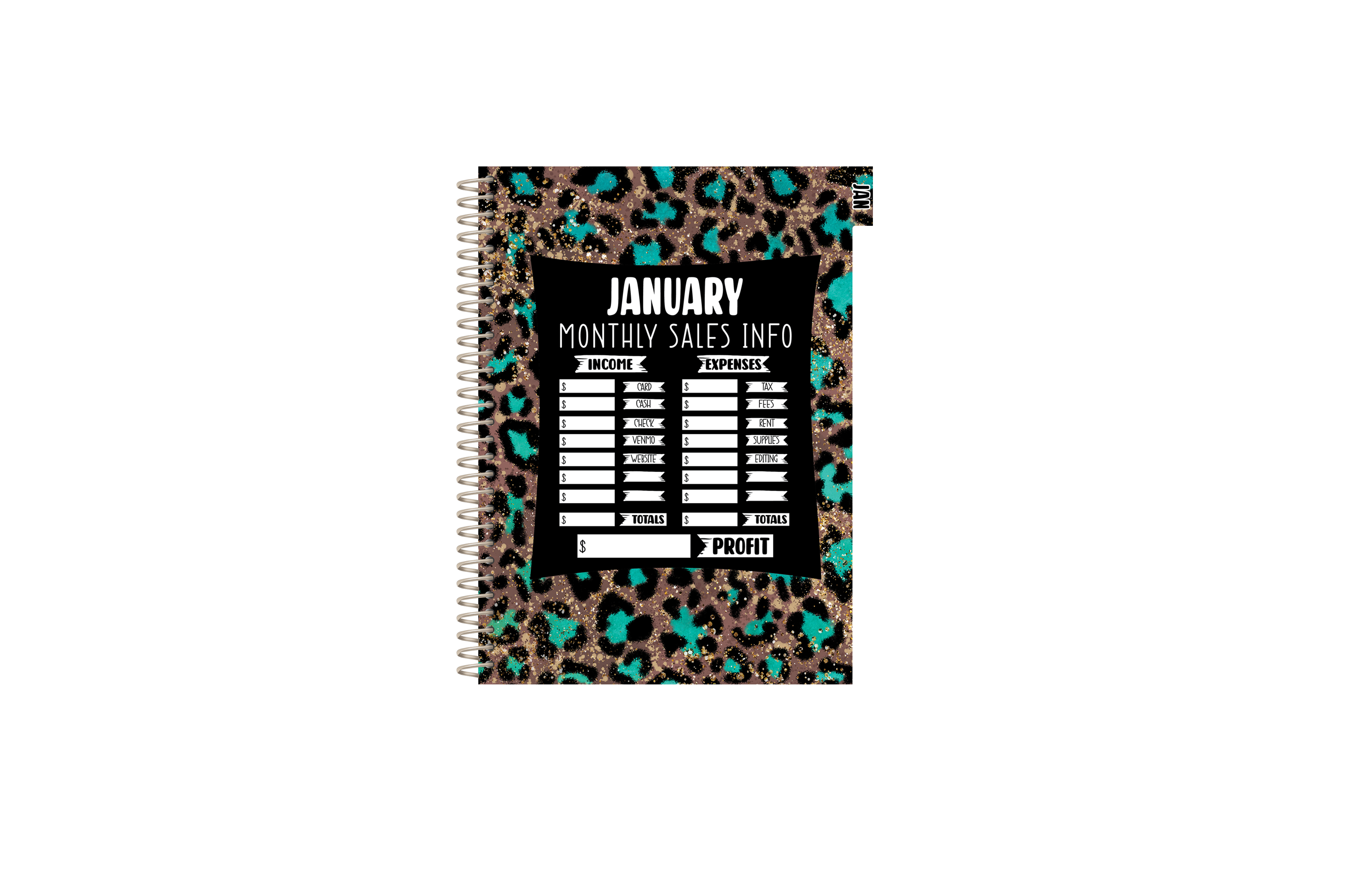 Photography Appointment Book - AQUA CHEETAH