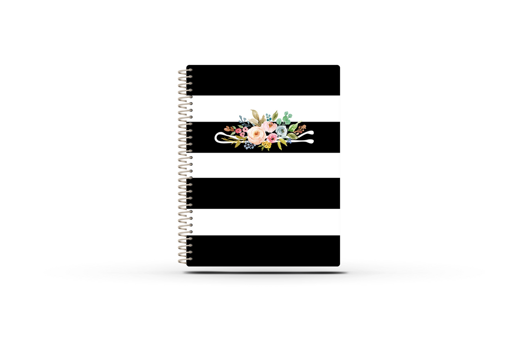 Small Biz Mileage - BW STRIPED FLORAL